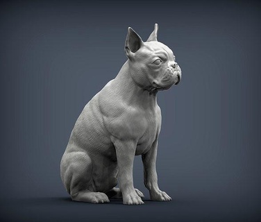 Boston teriyer köpek doğa memeli hayvan Evcil Hayvan heykel heykelcik hatıra mevcut 3d Yazdır model şekil vermek Sanat heykeller 3d print model - Mito3D