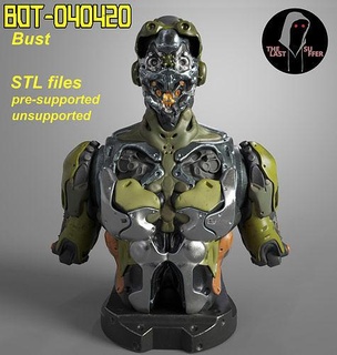 bot-040420 bust mecha robot sci character mech hobby diy mechanical robotics 3dprint fi art sculptures 3d print model - Mito3D