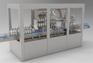 bottles washing filling capping bottle liquid machine machinery production industrial stainless productionline detergent pump petrol manufacturer lathing metal science engineering 3d print model - Mito3D