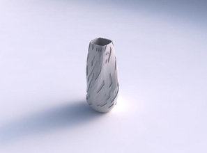 bottom wide vase helix cavities house decor 3d print model - Mito3D