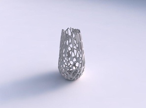 bottom wide vase helix cracked organic lattice house decor 3d print model - Mito3D