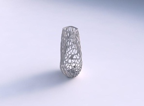 wide vase helix faceted twisted organic lattice 2 house decor 3d print model - Mito3D
