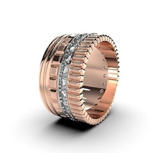 boucheron style Casamento anel Boucheron estilo diamante ouro imprimível engagem joalheria noivado jóias solitário gema jóia argolas moda brilhante beleza 3d print model - Mito3D