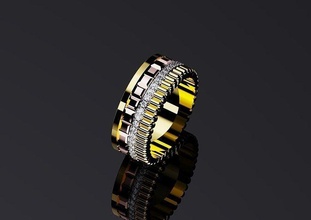 Boucheron Stil Ring Juwel Schmuck druckbar Silber Mode Sterling brillant Diamant Schönheit Gold Ringe 3d print model - Mito3D