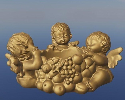 bougeoir 3 anges ange bougie candle christmas angel furniture house accessories 3d print model - Mito3D