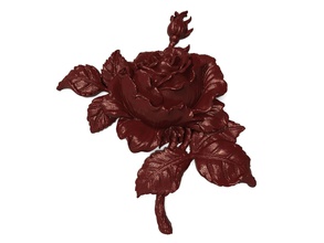bourbon rose bassorilievo cnc art rosa fiore bas di soccorso la scultura formazione muffa 3d stampa stampabile Stampa obj stl zbrush artcam sculture 3d print model - Mito3D