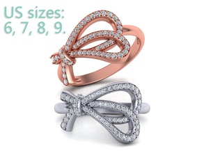 bow-knot t-delicate designing beautiful simple ring n0276 jewelry t bow knot dow diamond delicate design fashion printable 3dring buy3dring buygoldring usa canada jewelry3d cad 3dprinting europe tifffany tandco rings 3d print model - Mito3D