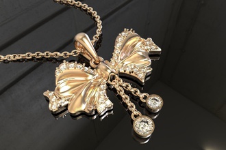 arco pendente c0 3010089 argento oro gemme gemma ricciolo nastro zircone fidanzata catena sospeso nodo gioielleria ciondoli 3d print model - Mito3D