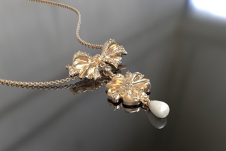 bogen anhänger c0 3060091 silber gold edelsteine juwel ringel band zirkon verlobter kette hängend schmuck knoten perle 3d print model - Mito3D