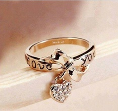 bow ring Schmuck Bogen gem Platin Silber genial Luxus Diamant-ring gold bedruckbar ist Ehe brillant Ringe 3d print model - Mito3D