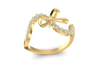 Bogen Ring 1423 Schmuck Mode Zubehör Gold Diamant Männer Frau Frauen unisex Design Feng Shui Ringe 3d print model - Mito3D