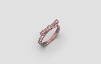 bow ring jewelry bowring jewelryring 3d 3dprinter rings 3d print model - Mito3D