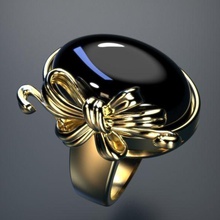 bogen krawatte ring silber gold drucken schmuck platin luxus hochzeit engagement leuchtenden sterling engagem druckbar cad mode schönheit diamant ringe 3d print model - Mito3D