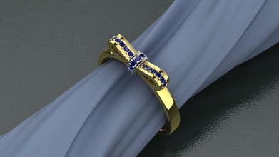noeud papillon mariage or précieux bijoux brillant engagement classique belle élégant bague libre anodisation gemme saphir mode diamant anneaux 3d print model - Mito3D