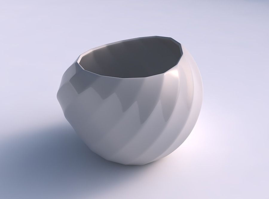 bowl compressed 2 bands house decor 3D print model - Mito3D