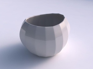 bowl compressed 2 bands uniform vertical house dish decor architectural decoration 3d print model - Mito3D