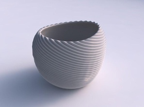 bowl compressed 2 bent extruded lines house decor 3d print model - Mito3D