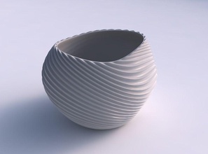 bowl compressed 2 bent extruded lines 3 dish decor architectural decoration house 3d print model - Mito3D