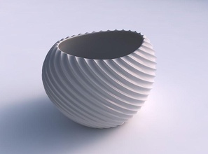 bowl compressed 2 bent extruded lines house dish decor architectural decoration 3d print model - Mito3D