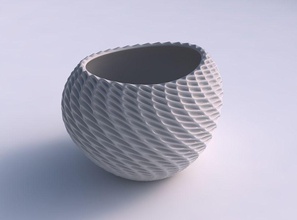 bowl compressed 2 bent extruded pattern house decor 3d print model - Mito3D