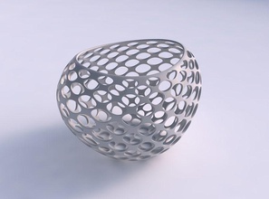 bowl compressed 2 bubble grid lattice house decor 3d print model - Mito3D