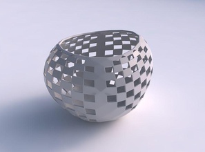 tigela comprimido 2 verificador de grade binomial a casa grelha lattice decoração 3d print model - Mito3D