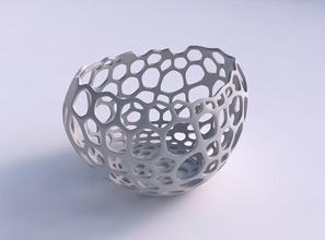 bowl compressed 2 cracked organic lattice house decor 3d print model - Mito3D