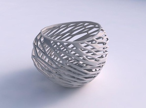 bowl compressed 2 faceted twisted organic lattice house decor 3d print model - Mito3D