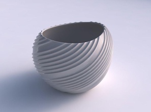 bowl compressed 2 flowing extruded lines house decor 3d print model - Mito3D