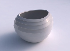 bowl compressed 2 horizontal inverted layers house decor 3d print model - Mito3D