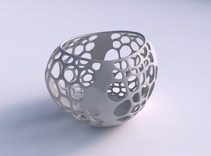 ciotola compressa 2 organico reticolo solido lati casa compresso arredamento 3d print model - Mito3D