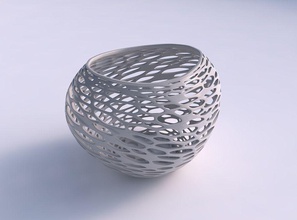 bowl compressed 2 squeezed twisted organic lattice house decor 3d print model - Mito3D