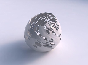tigela comprimido 2 torcido bolhas buracos casa decoração 3d print model - Mito3D