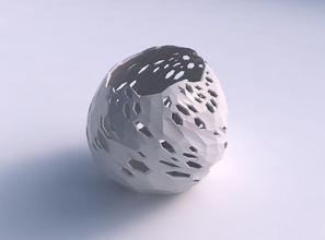 kase 2 bükülmüş kristal cilt delikleri sıkıştırılmış ev dekor 3d print model - Mito3D