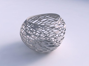 ciotola compresso 2 contorto organico reticolo casa arredamento 3d print model - Mito3D