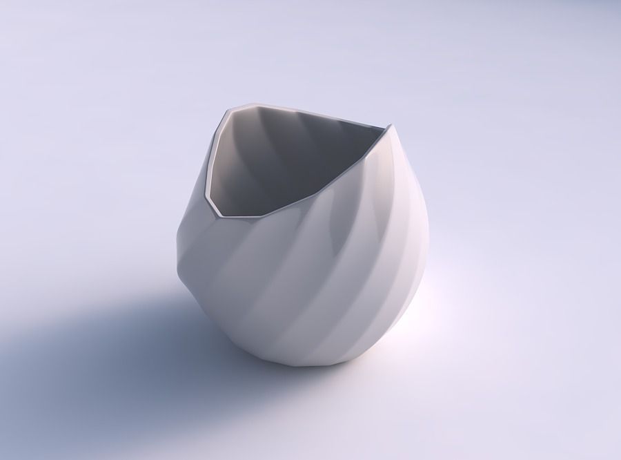 bowl compressed 3 bands house decor 3D print model - Mito3D