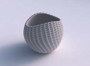 bowl compressed 3 bent extruded pattern house decor 3d print model - Mito3D