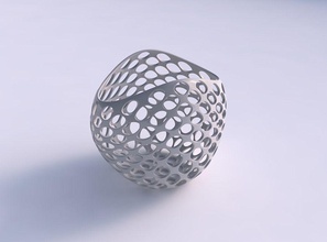 bowl compressed 3 bubble grid lattice house decor 3d print model - Mito3D