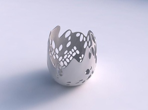 bowl compressed 3 bubbles holes house decor 3d print model - Mito3D