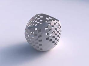 bowl compressed 3 checker grid lattice 2 house decor 3d print model - Mito3D