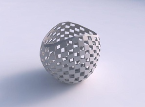 bowl compressed 3 checker grid lattice house decor 3d print model - Mito3D