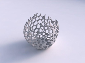 bowl compressed 3 cracked organic lattice 2 house decor 3d print model - Mito3D