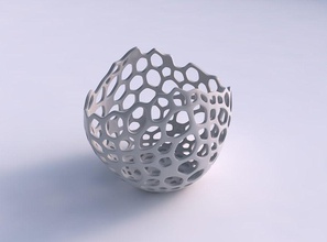 bowl compressed 3 cracked organic lattice house decor 3d print model - Mito3D