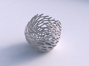 bowl compressed 3 cracked twisted organic lattice 2 house decor 3d print model - Mito3D
