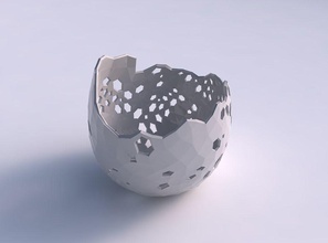 tigela comprimido 3 de cristal pele buracos a casa decoração 3d print model - Mito3D