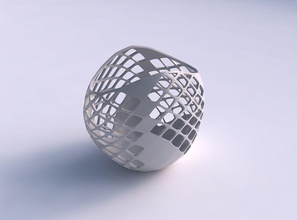 cuenco comprimido 3 diagonal cuadrícula enrejado casa decoración 3d print model - Mito3D