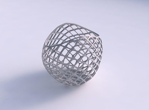 bowl compressed 3 diagonal grid lattice house decor 3d print model - Mito3D