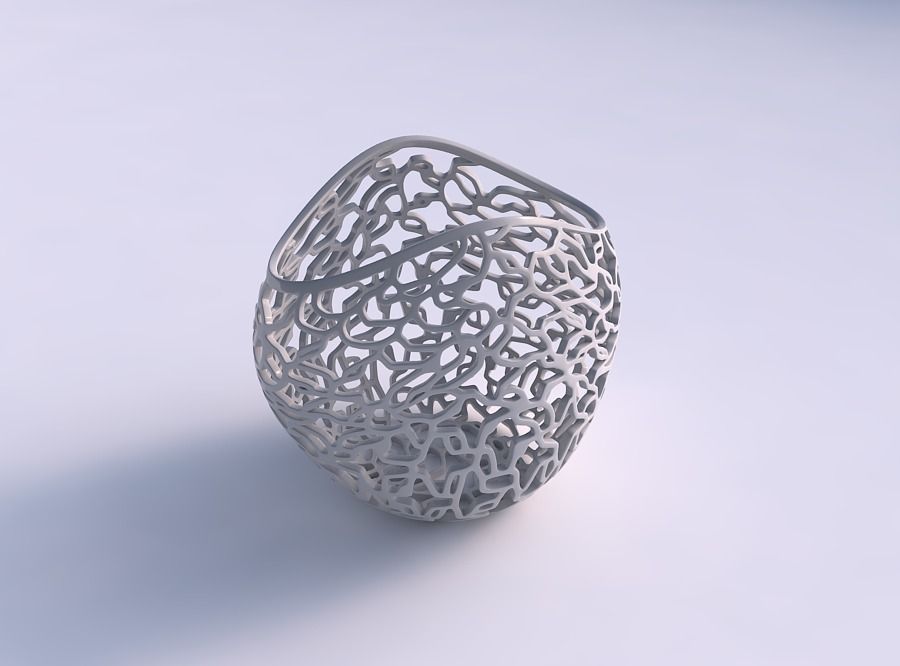 bowl compressed 3 entangled lattice house decor 3D print model - Mito3D