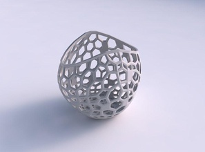 bowl compressed 3 faceted organic lattice house decor 3d print model - Mito3D
