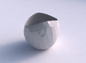 Schüssel komprimiert 3 low-polygon Haus werden Gericht Dekor architektonische Dekoration 3d print model - Mito3D